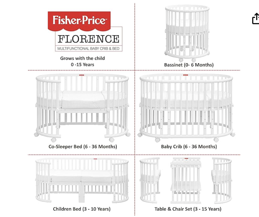3 in 1 Preloved Fisher-Price Florence multifunction baby crib Mumbai